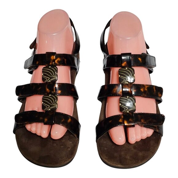 Vionic Women’s Amber Sandals Brown Tortoise Shell Size 8 Strappy - READ - Picture 6 of 12